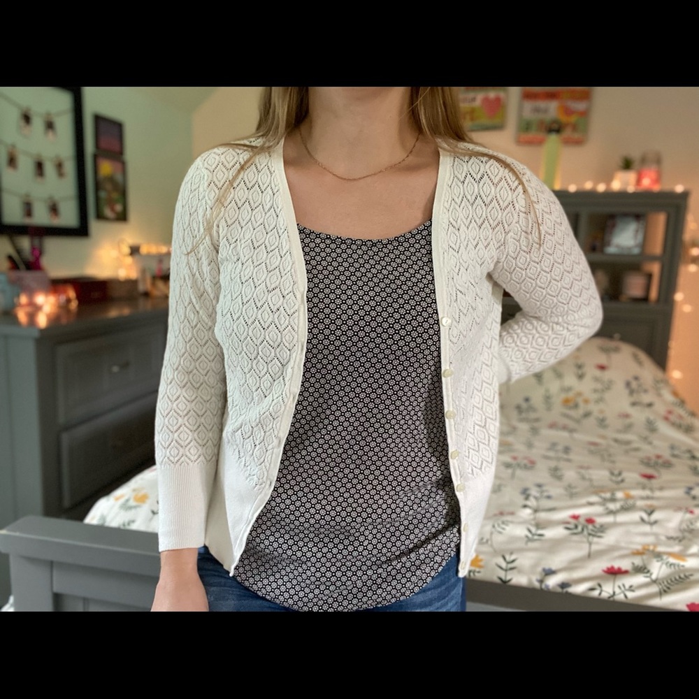 Ann Taylor LOFT Cardigan | Ivory Cardigan